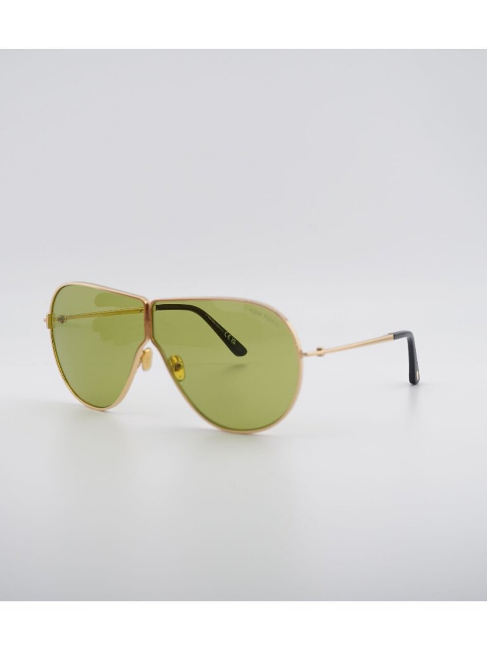 Tom Ford Keating FT1158 30N Sunglasses Gold Shield Frame, Green Lenses